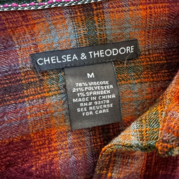 Anthropologie Chelsea & Theodore Multicolor Plaid Shirt - Picture 3 of 6